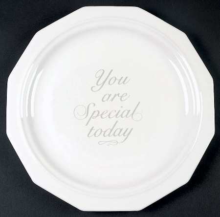 Heritage White "You Are Special" Dinner Plate
