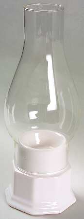 Heritage White Hurricane Lamp & Globe
