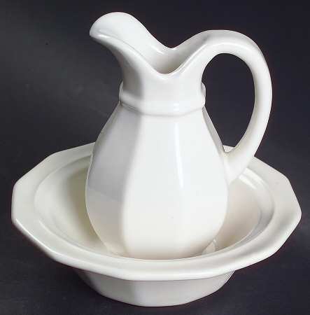 Heritage White Miniature Pitcher and Bowl Set by Pfaltzgraff