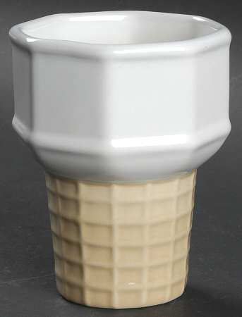 Heritage White Ice Cream Cone Shaped Dish