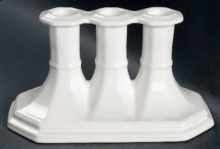 Heritage White Three Light Candlestick