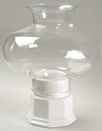 Heritage White Hurricane Lamp & Globe