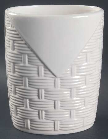 Heritage White Basketweave Utensil Holder