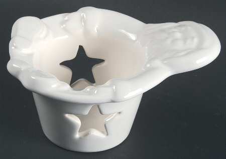 Heritage White Santa Votive Candleholder