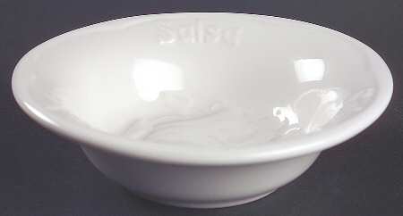 Heritage White Embossed Salsa Bowl