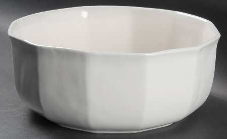 Heritage White 10" Large Salad Serving Bowl