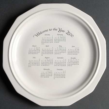 Heritage White Calendar Plate