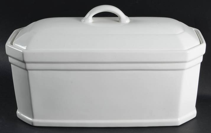 Heritage White Bread Box & Lid