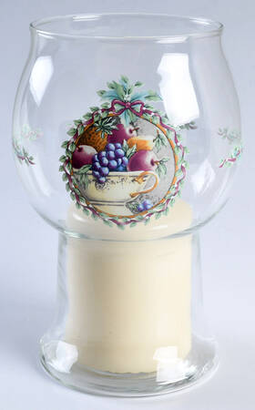 Holly Joy Glass Pillar Float Candleholder