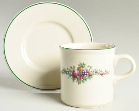 Holly Joy Flat Cup & Saucer Set