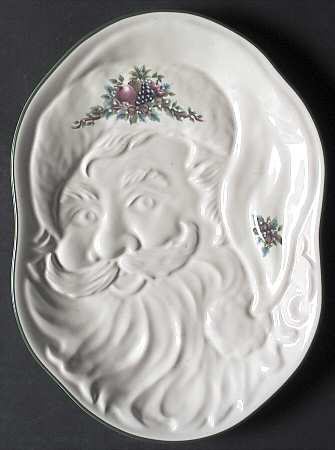 Holly Joy Embossed Santa Plate