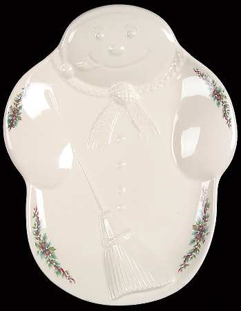 Holly Joy Embossed Snowman Plate