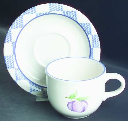 Hopscotch (Fruit) Flat Cup & Saucer Set