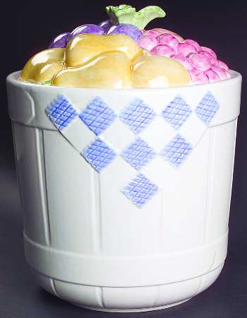 Hopscotch (Fruit) Sculpted Cookie Jar & Lid