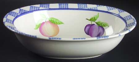 Hopscotch (Fruit) 10" Oval Vegetable Bowl
