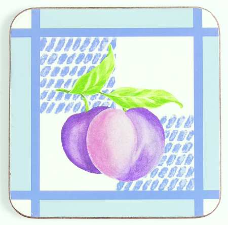Hopscotch (Fruit) Square Corkback Coaster