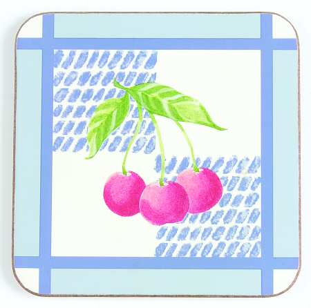Hopscotch (Fruit) Square Corkback Coaster