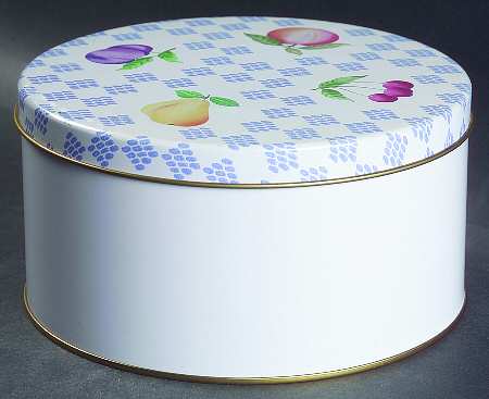 Hopscotch (Fruit) Small Round Storage Tin & Lid