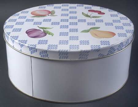 Hopscotch (Fruit) Round Storage Tin with Lid Large