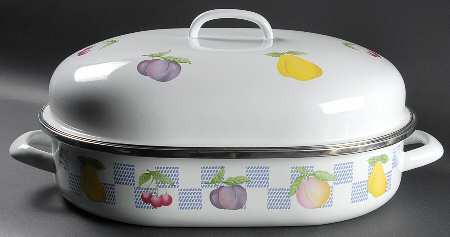 Hopscotch (Fruit) Oval Covered Metal Roaster