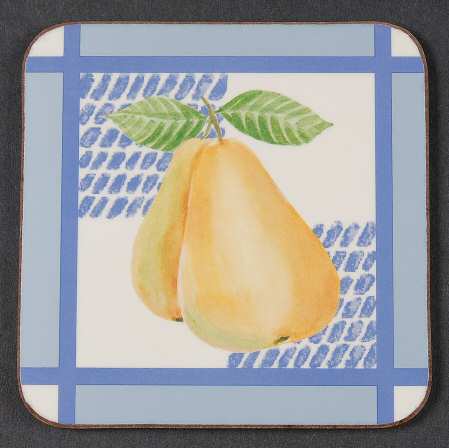 Hopscotch (Fruit) Square Corkback Coaster