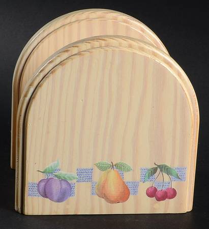 Hopscotch (Fruit) Wood Napkin Holder