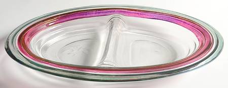 Juniper Glassware Divided Oval Vegetable Bowl