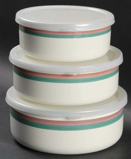 Juniper 3 Pc Metal Bowl W/Plastclid (5 3/4",6 5/8",7 1/4")