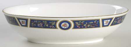 Marble Garden 10" Oval Vegetable Bowl