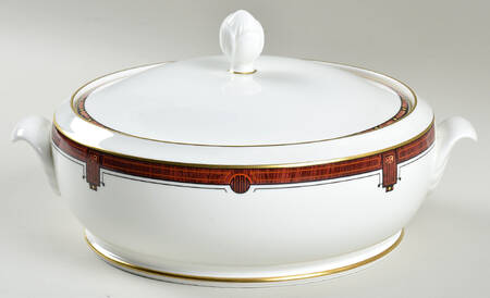 Marquetry Round Covered Vegetable