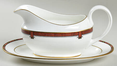 Marquetry Gravy Boat & Underplate
