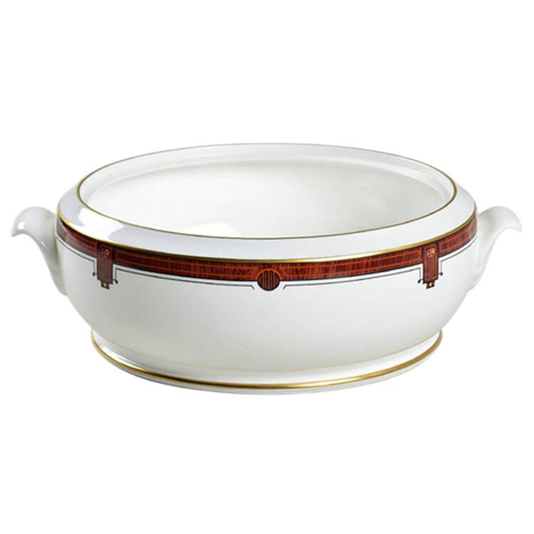 Marquetry Round Vegetable No Lid