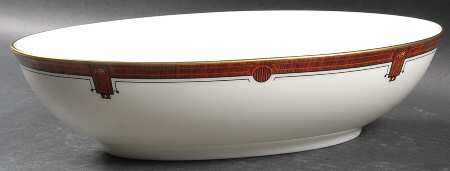 Marquetry 10" Oval Vegetable Bowl