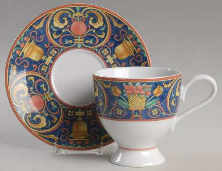 Mazarine Footed Cup & Saucer Set