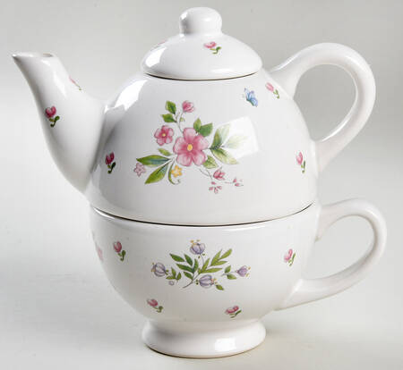 Meadow Lane Individual Teapot & Lid with Cup by Pfaltzgraff