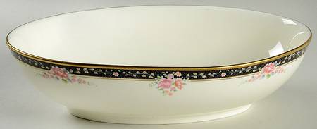 Midnight Bouquet 10" Oval Vegetable Bowl