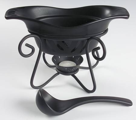 Midnight Sun Gravy Server & Ladle & Metal Stand