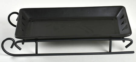 Midnight Sun Sled Server-11" Rectangular Tray W/Iron Sled Stand