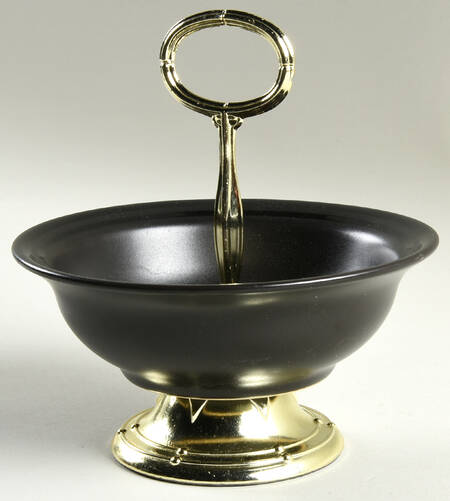 Midnight Sun 6"-7" Handled Footed Nut Dish HC