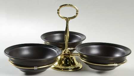 Midnight Sun 7" x 12" 3-Part Relish & Metal Stand (FR) HC
