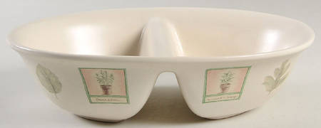 Naturewood 10" Oval Divided Vegetable Bowl