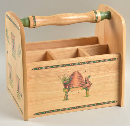 Naturewood Wood Silverware/Napkin Caddy