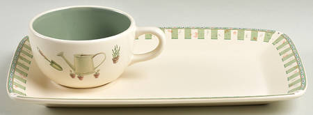 Naturewood Rectangular Snack Tray & Soup Mug Set