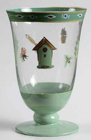 Naturewood 18 Oz Handpainted Glass Footed Iced Tea