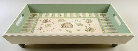 Naturewood Wood Rectangular Handled Tray