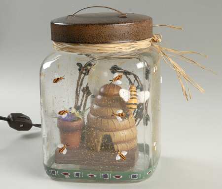 Naturewood Electric Lighted Glass Jar & Metal Lid