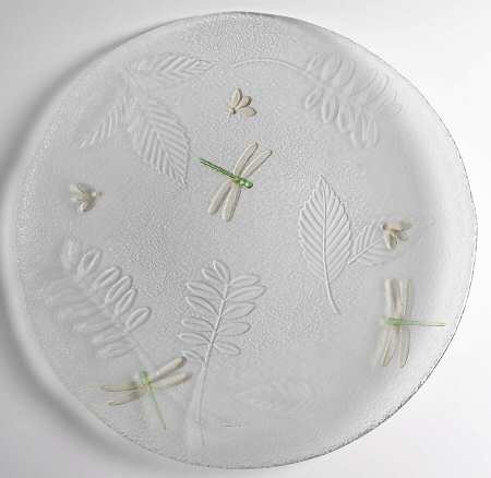 Naturewood 15" Round Frosted Glassware Platter
