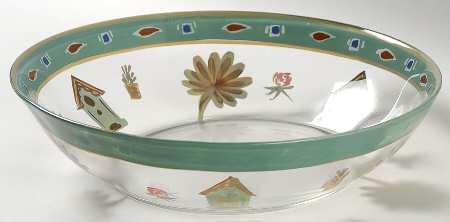Naturewood Individual Hand Painted Glass Salad Bowl