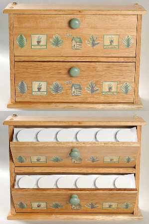 Naturewood 2 Drawer Wood Spice Rack