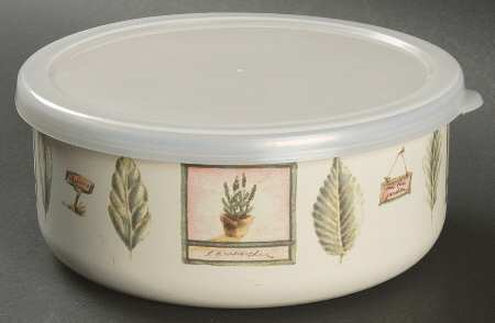 Naturewood Bowl-Metal 5 3/4 W/Plastic Lid